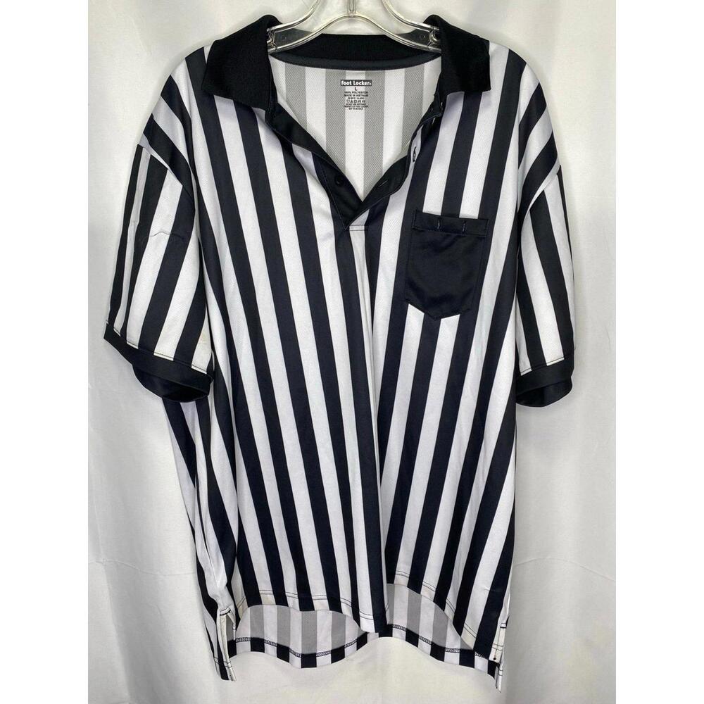 Foot Locker Employee Uniform Referee Polo Shirt, Mens Size Large Snag On Sleeve